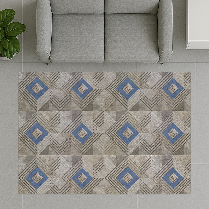 Geometric Area Rug, Rectangle 140 x 200 cm