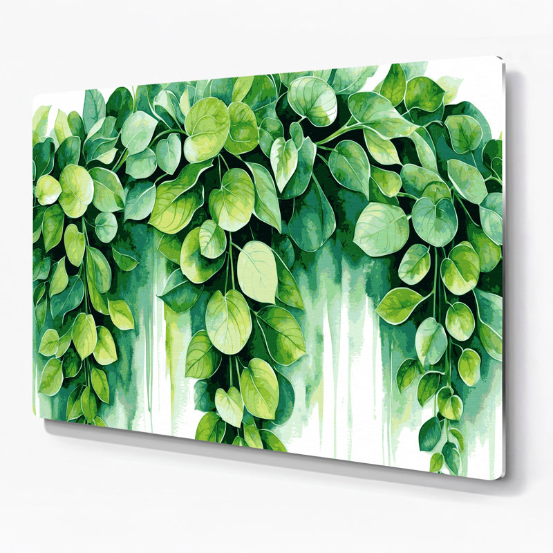 «Botanical Pilea», art mural en métal vert, H 20 po x l 30 po