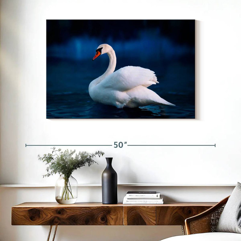 Cygne blanc pur Brampt, H 26 po x l 39 po