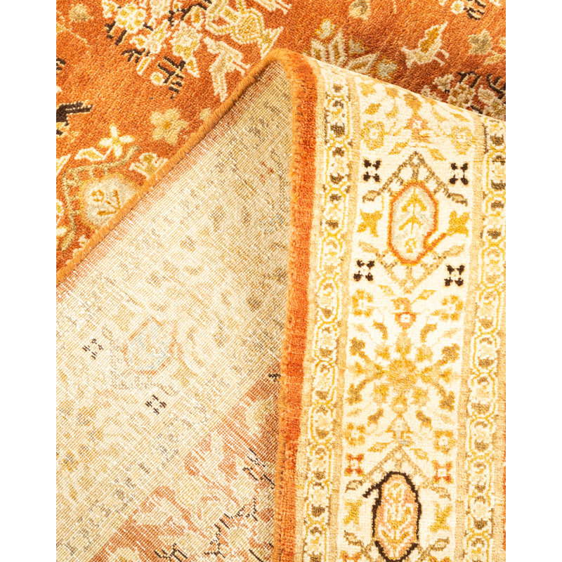 Tapis unique noué à la main brun de 6 pi 1 po x 8 pi 10 po Waleska
