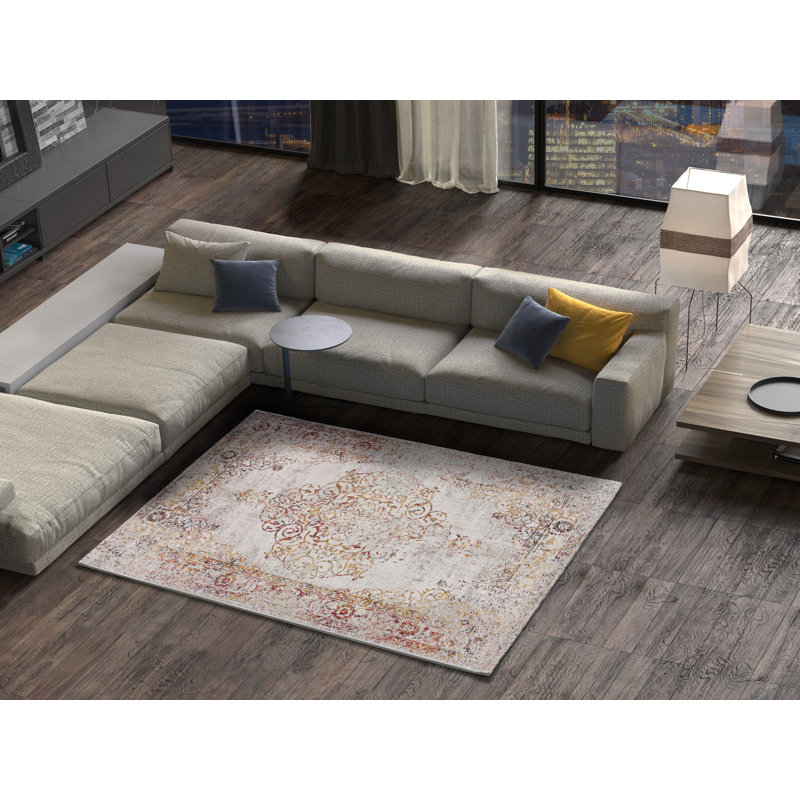 Ahnyah Moroccan Machine Woven / Power Loomed Area Rug, Rectangle 133 x 190cm