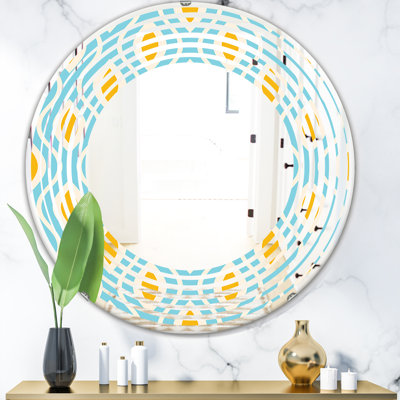 Pattern Abstract Design I Wave Modern & Contemporary Frameless Wall Mirror