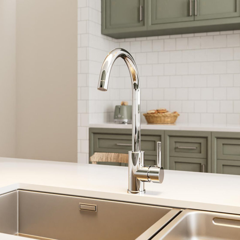 Angelsey Single-Handle Modern Kitchen Faucet, Swivel Prep Sink Faucet 1.6 GPM, Chrome