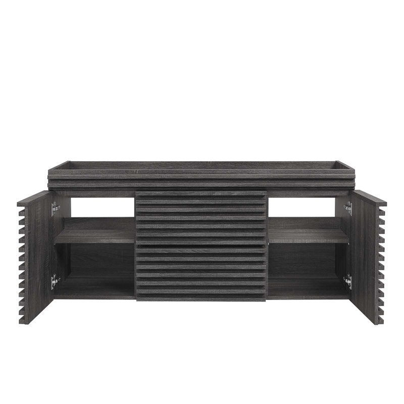 Base de meuble-lavabo mural simple 48 po Render, Gris anthracite