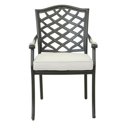 Mobilier de patio rectangulaire - fabrication en aluminium avec 6 fauteuils et trou de parasol 7 coussins confortables