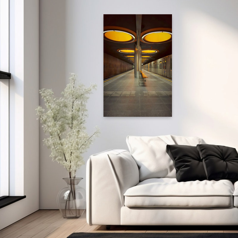«All Aboard», art mural contemporain, H 36 po x l 24 po