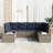 vidaXL Garden Sofa Set with Cushion 6 pcs Grey Poly Rattan-567388083