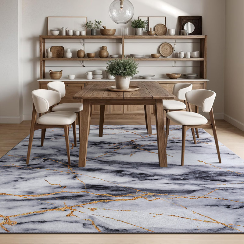 Straub Modern Abstract Carpet Indoor Washable Rug Non-Slip Soft Small Area Rug Marble Mats Thin Print For Home Decor