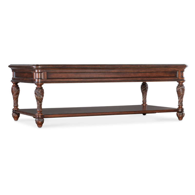 Charleston Brown Rectangular Wood Coffee Table with Storage