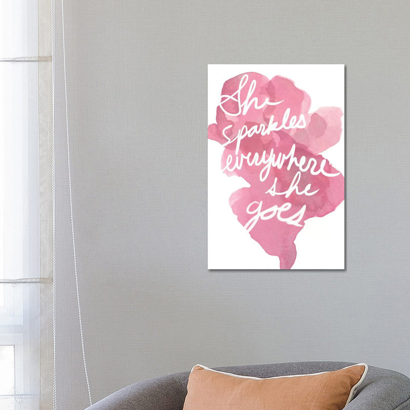 Watercoulours Pink Type III 1 Piece Wrapped Canvas Painting, 66.04 cm H x 45.72 cm W x 1.91 cm D