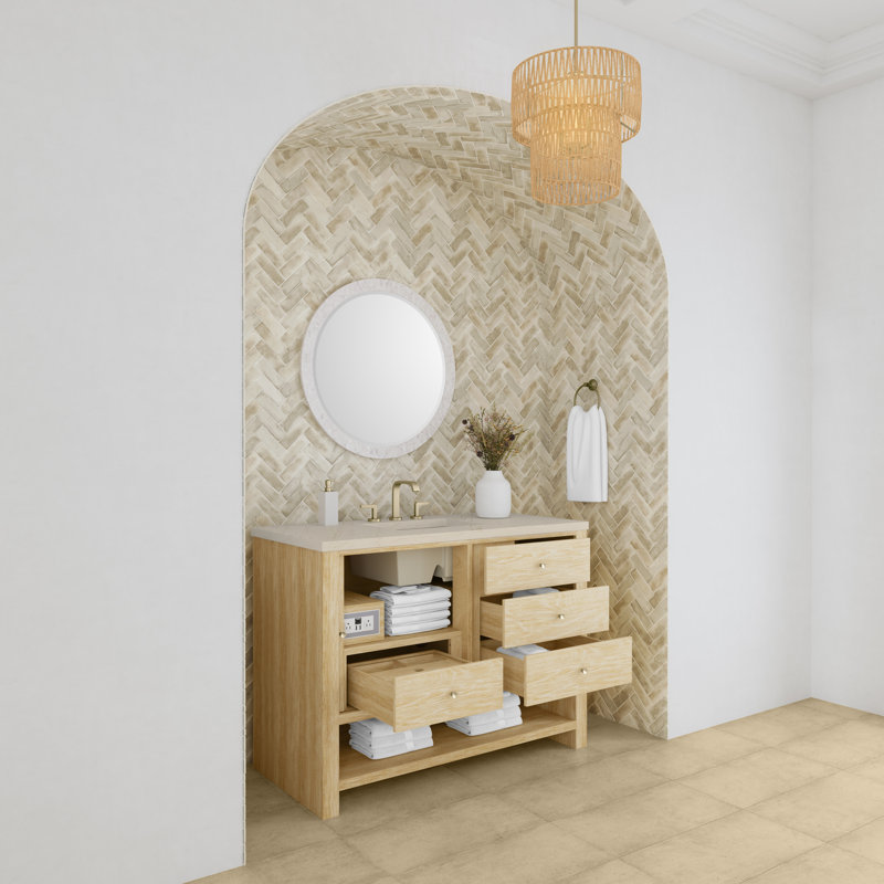 Marigot 48'' W Single Vanity, Eternal Jasmine Pearl Quartz, 8" Widespread