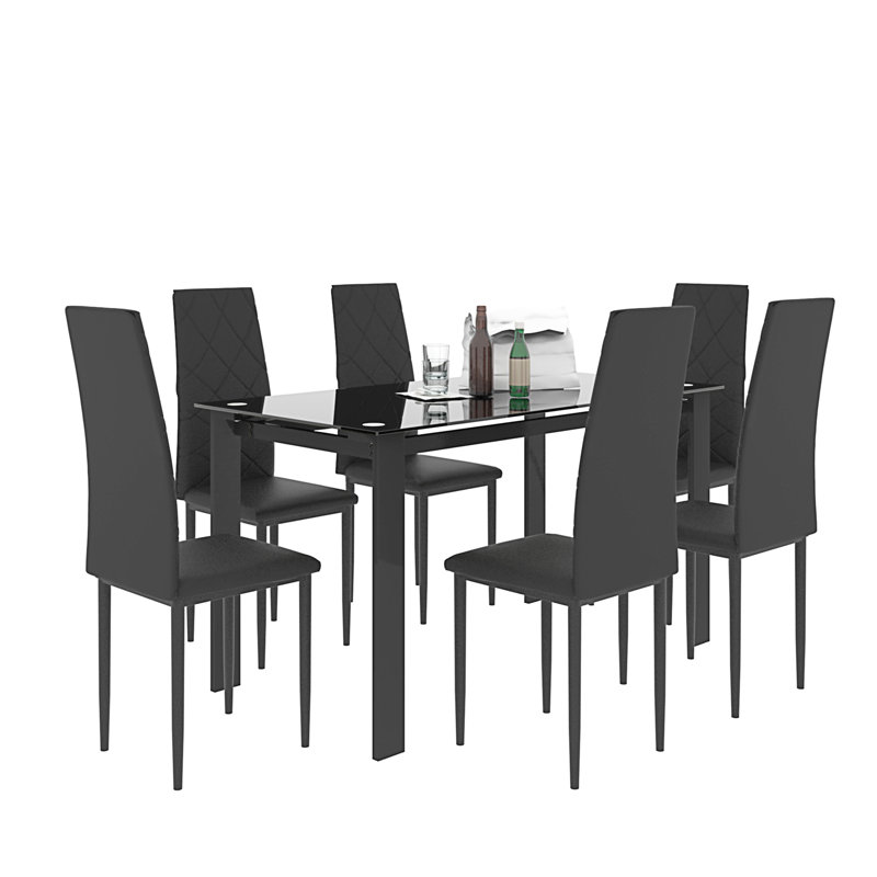  Ensemble de table de salle à manger, table et chaise de salle à manger, 7