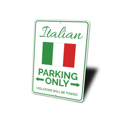 Italian Parking Aluminum Sign