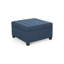Repose-pieds de rangement capitonné en tissu bleu marine avec beaucoup d'espace de rangement - Mobilier de salon moderne avec pieds en bois de bouleau