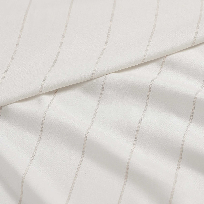 Tommy Bahama La Vida Stripe Cotton Sheet Set, Beige Palm Leaf, King Sheet Set with 2 Pillowcases