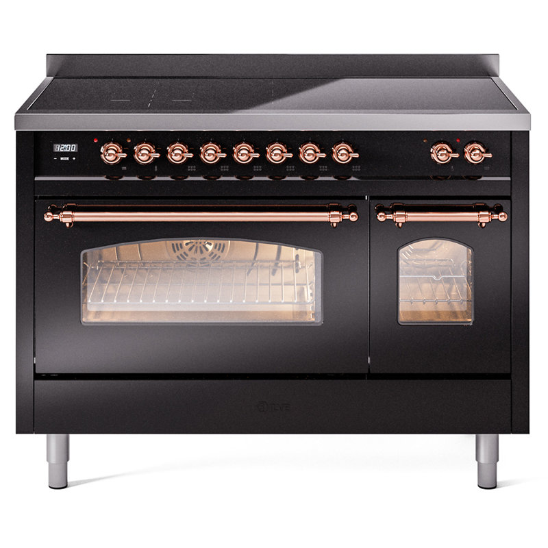 ILVE Nostalgie II 48 in Induction Range, Glossy Black/Copper