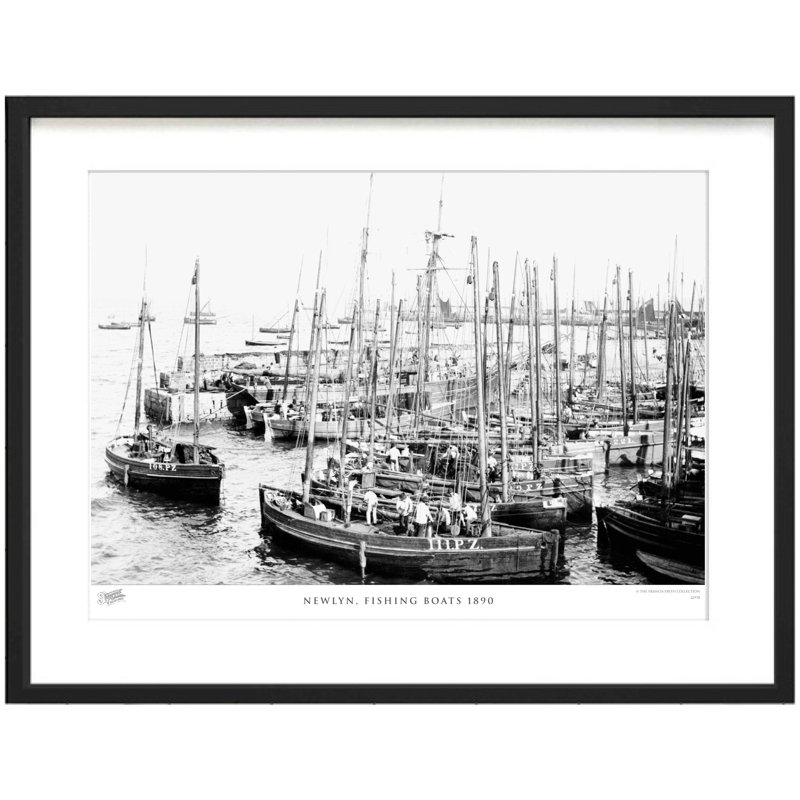 Newlyn, Fishing Boats 1890 1 Piece Single Picture Frame Wall Art, 28cm H x 36cm W x 2.3cm D