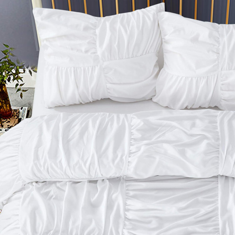 Machine Woven Duvet Cover, White, Full Duvet Cover + 2 Shams