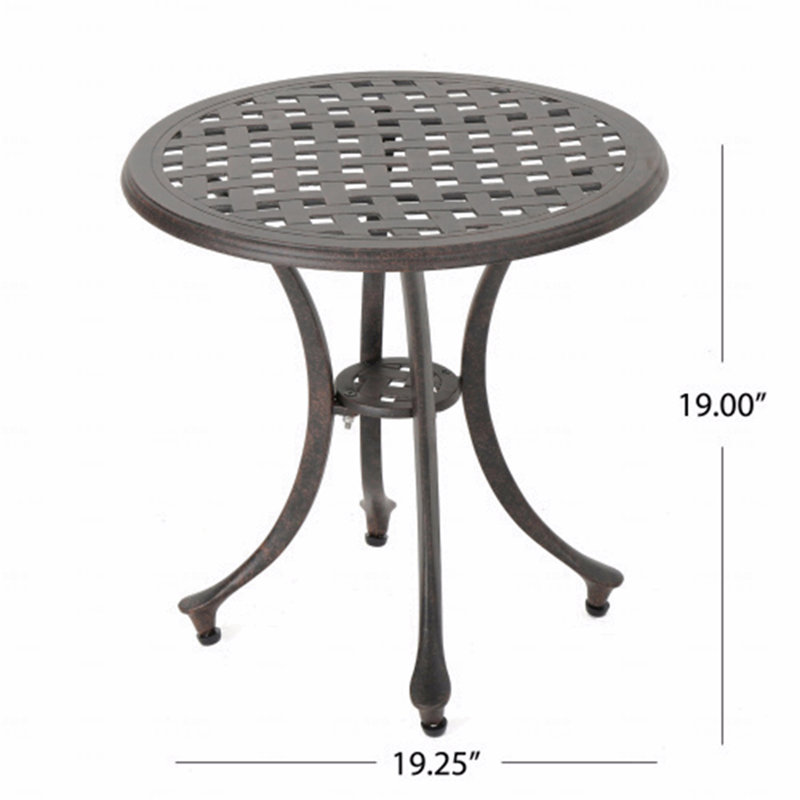 Outdoor 19" Cast Aluminum Patio Side Table