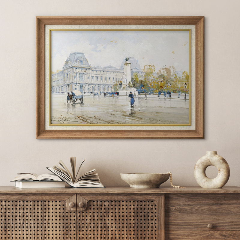 Œuvre d'art du musée du Louvre à Paris, images de bureau de point de repère français élégant, impression sur toile encadrée.