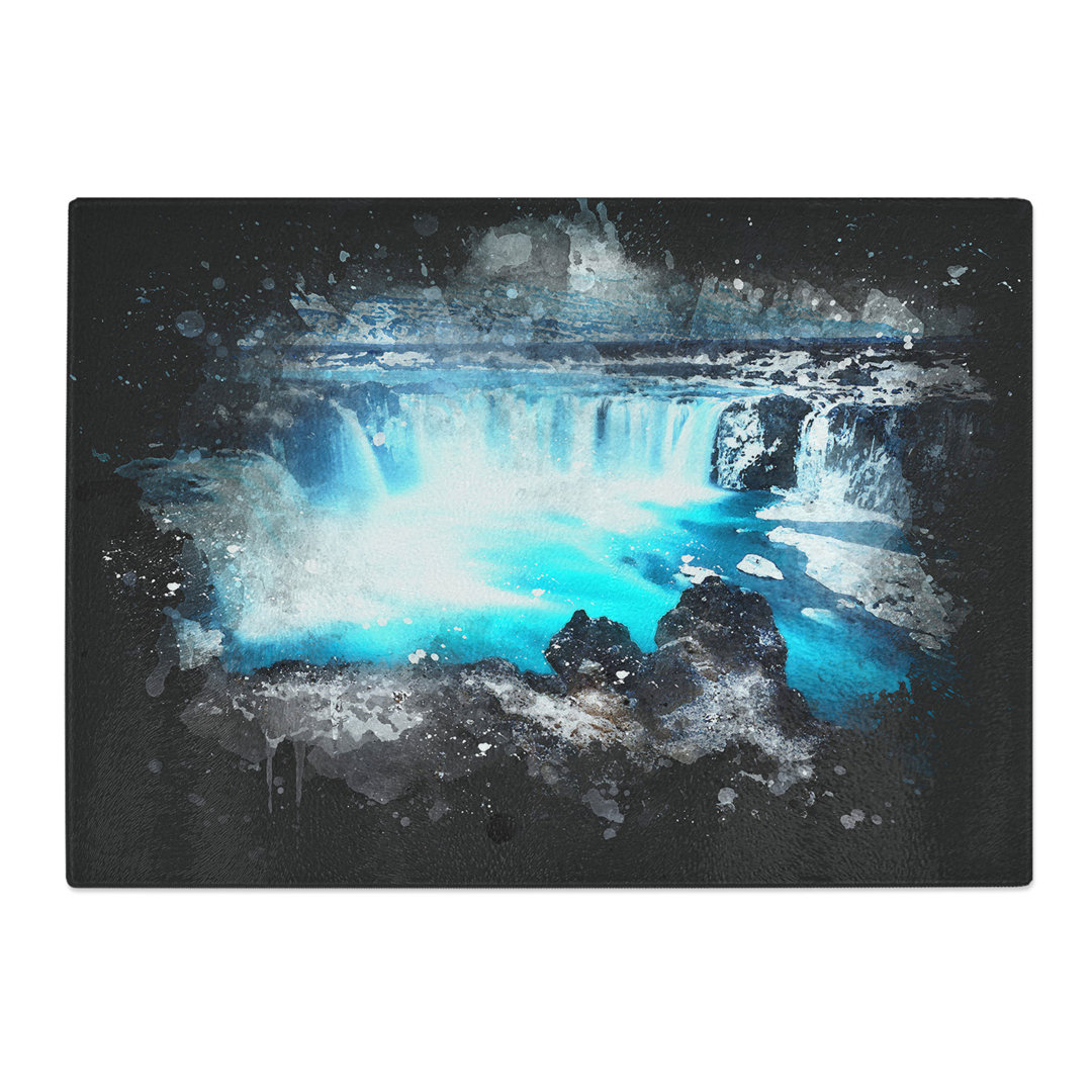 Tempered Glass Godafoss Waterfall in Iceland Chopping Board