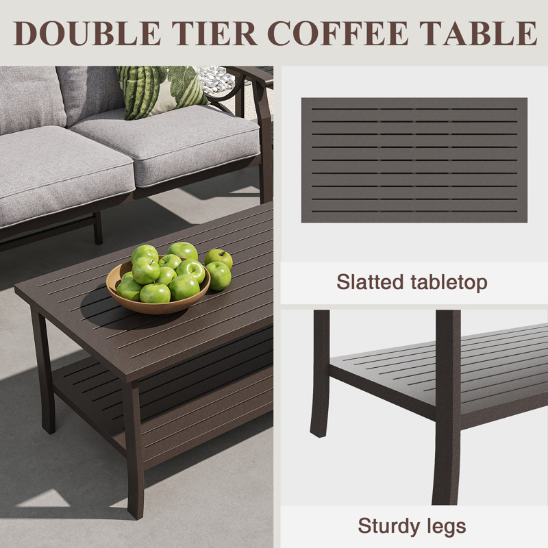 Deimos Rectangular Iron Outdoor Coffee Table