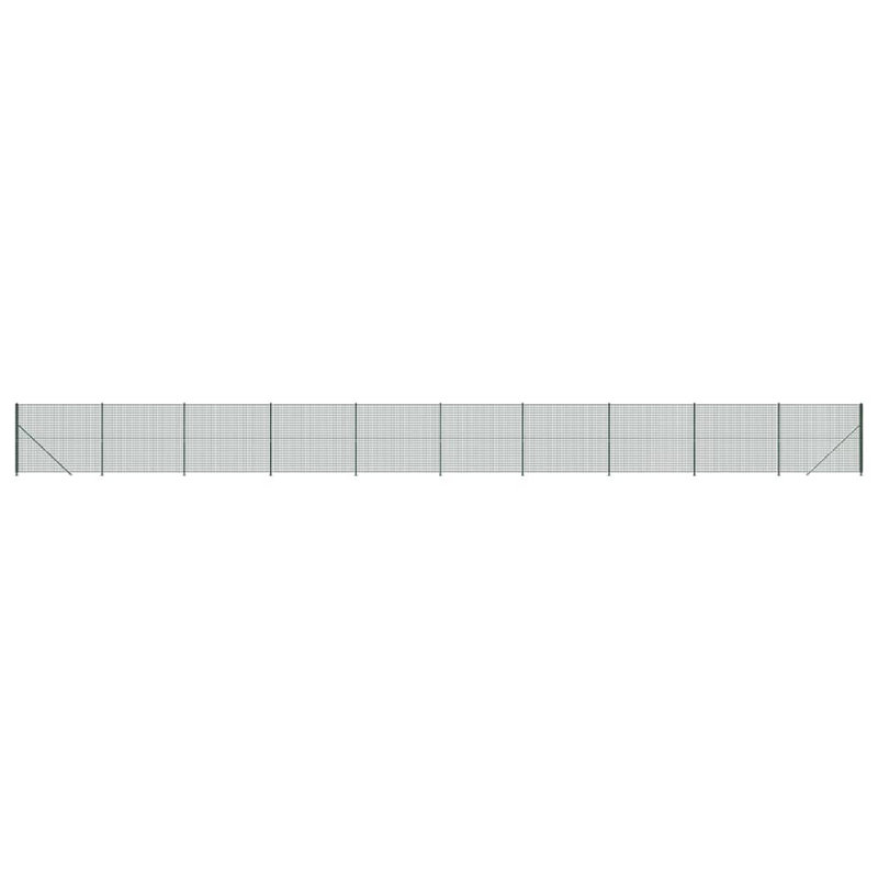Ashor Metal Wire/Mesh Fence, Green, 140cm H x 1000cm W x 5cm D, 7