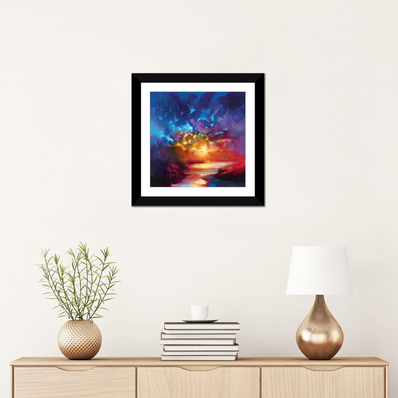 «Liquid Light I», reproduction sur toile, H 16 po x l 16 po x P 1 po, Papier d'art encadré noir, Blanc