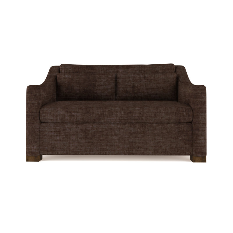 Causeuse Crosby, H 32,5 po x l 60 po x P 43 po, Velours écrasé chocolat, Brun foncé