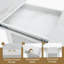 Table de salle à manger rectangulaire moderne de 47,24 "à 63", extensible, avec plateau en marbre blanc imprimé et pieds de table de rangement avec base en métal-290267449