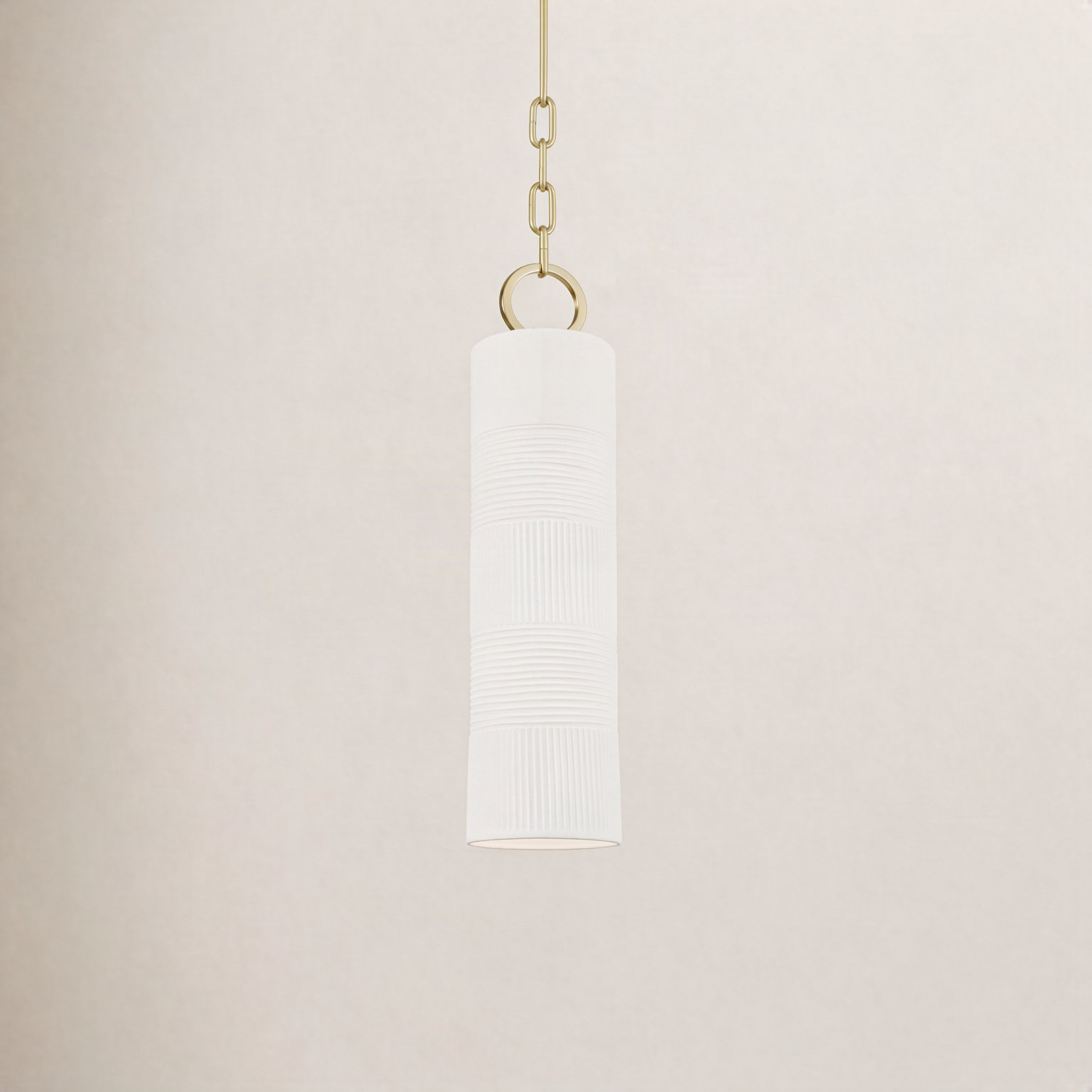 Coven Dimmable 1 - Light Pendant, White Ceramic
