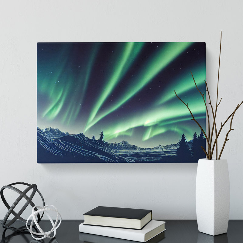 Bold Northern Lights - Wrapped Canvas, 35cm H x 50cm W x 3cm D