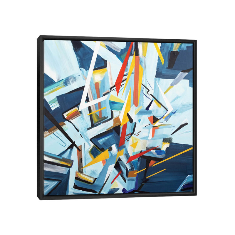 « édifices », impression sur toile, H 18 po x l 18 po x P 1,5 po, Toile avec cadre flottant noir, Pas de tapis