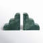 Marble Bookends with Candle Holder - Set of 2 - Teal