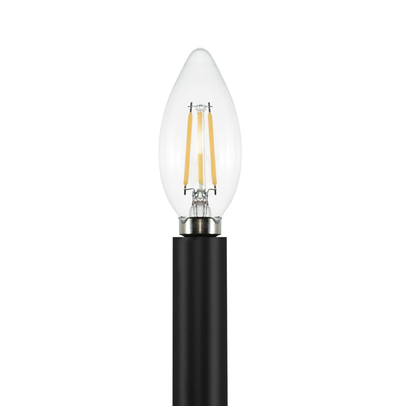Dimmable Candle Classic Kitchen Island Chandelier, 12, Black