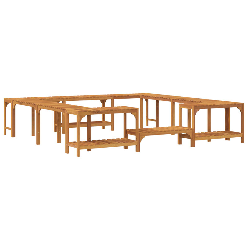 Contour de spa vidaXL brun 100,39 po x 100,39 po x 21,85 po, H 21,9 po x l 98,4 po x P 98,4 po