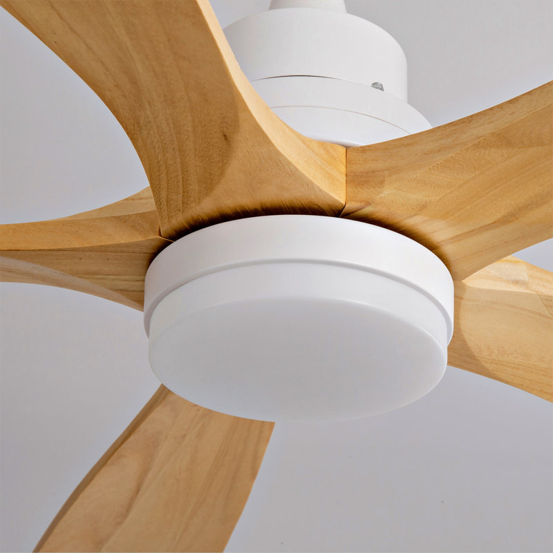 Ventilateurs de plafond modernes de 42 pouces avec lumières et télécommande, vente chaude 5 pales en bois massif, moteur à courant continu réversible