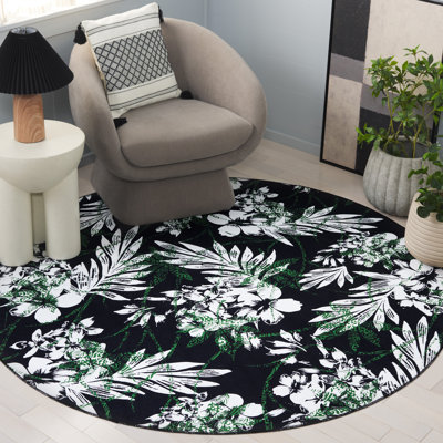 Tapis noir / vert Amalea 825