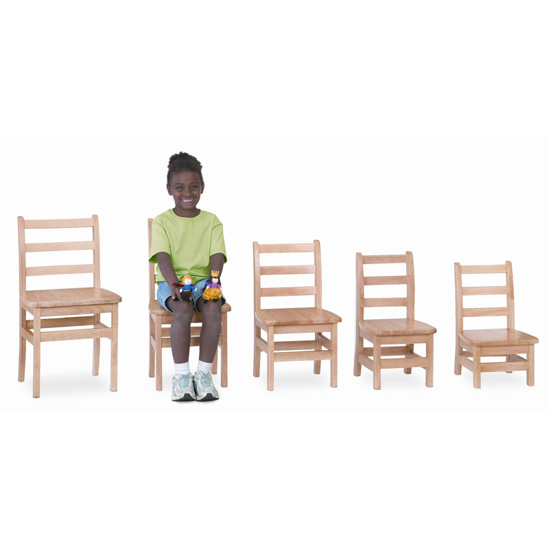 Natural Wood Ladderback Children's Chair Set of 2