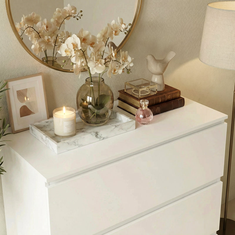Commode à 3 tiroirs, Blanc