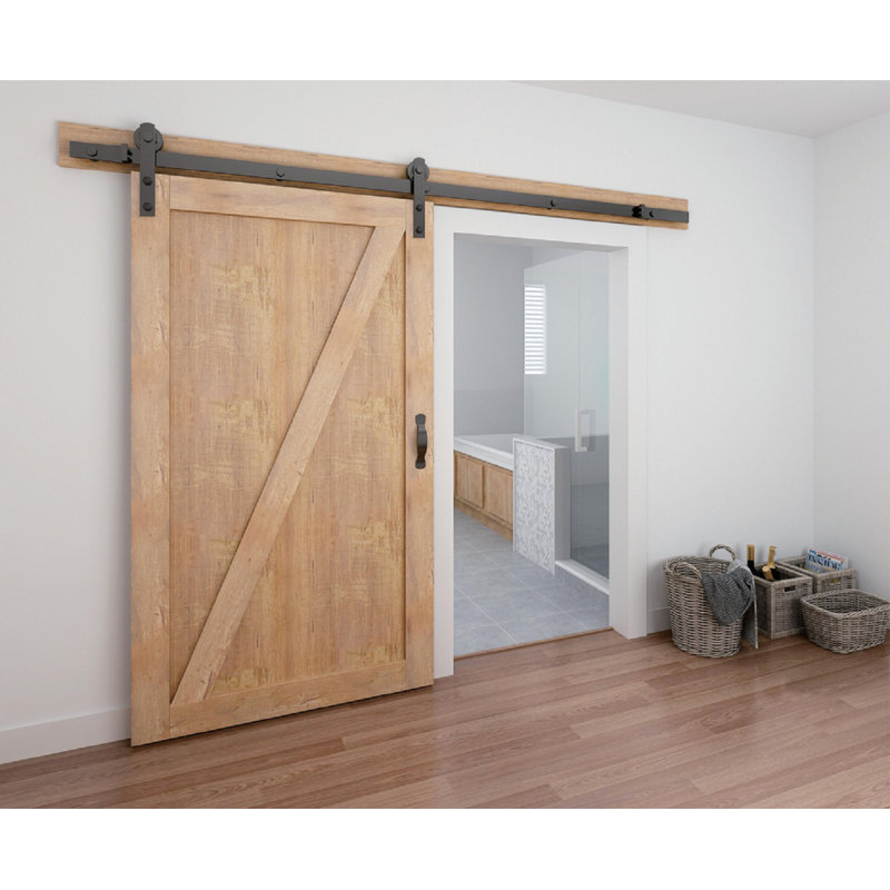 Black Metal 60" Barn Door Hardware Kit