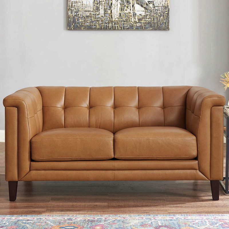 Causeuse en cuir pour la maison, Brun