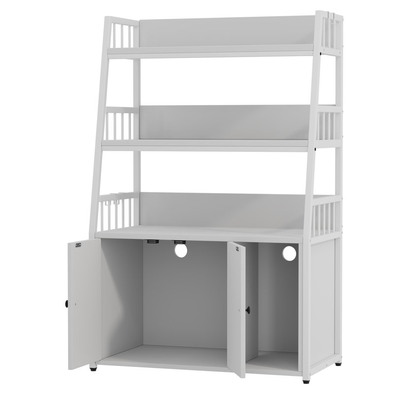 Armoire de rangement avec rangement multifonctionnel pour chat, Blanc