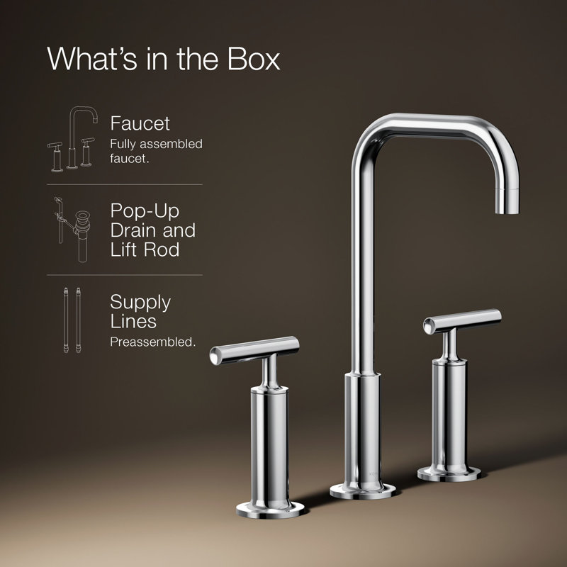 Purist Widespread Bathroom Faucet, Polished Chrome