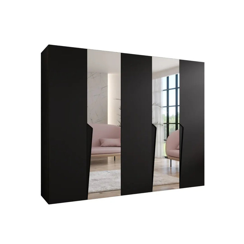 Manufactured Wood Wardrobe, Black
