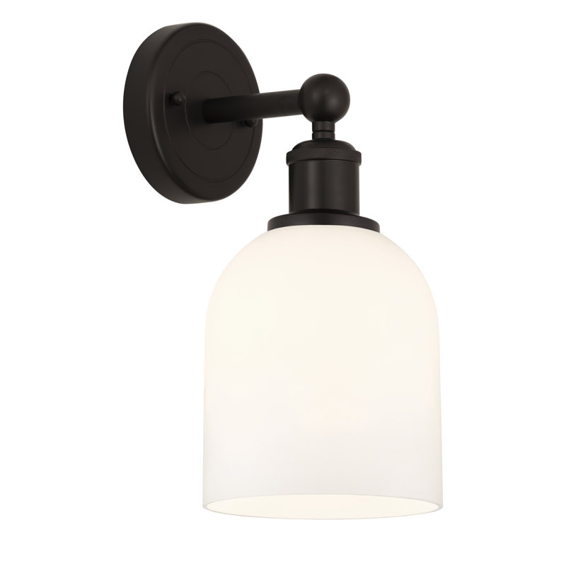 Allysson Steel Armed Sconce, Glossy White, Oil Rubbed Bronze