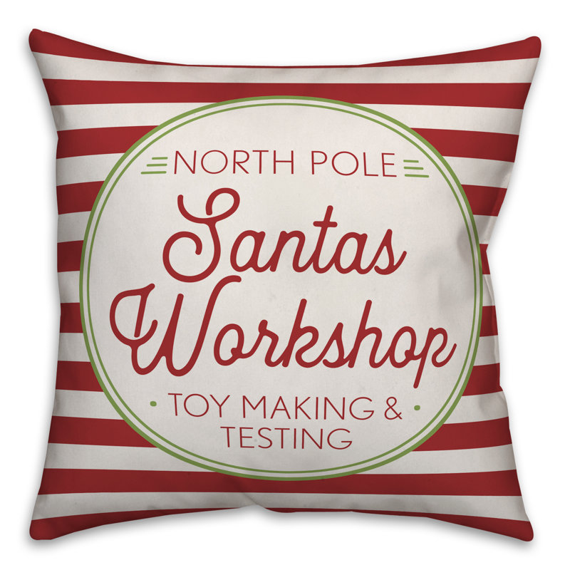  Coussin Père Noël, 16 po x 1 po, Housse de coussin seulement - sans coussin