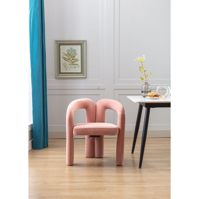Chaises d'appoint pour salon, ensemble de 2, H 27,95 po x l 25,2 po x P 19,88 po, Velours rose
