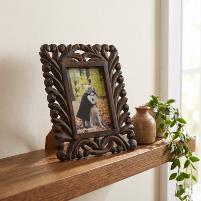 Polonaise Carved Wood Tabletop Picture Frame