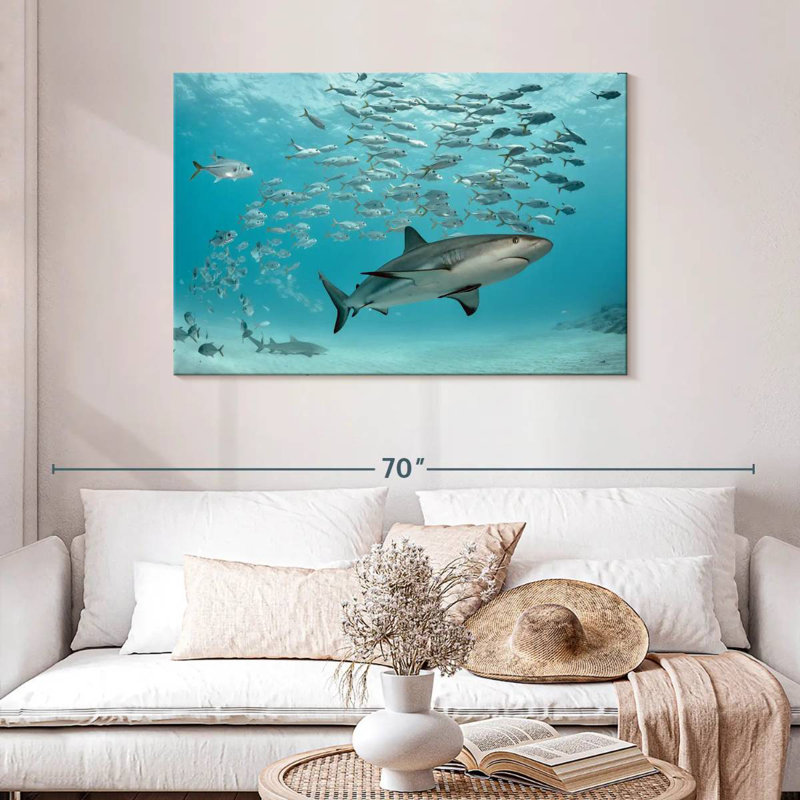 Caribbean Fish And Sharks, 30" H x 45" W